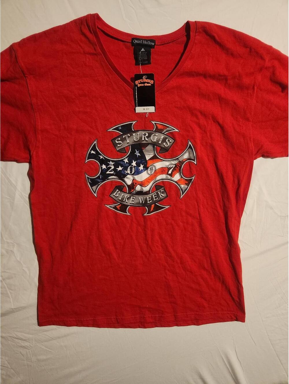 Nwt Deadstock Sturgis 2007 Bike Week Red Tshirt. Women's Size Large